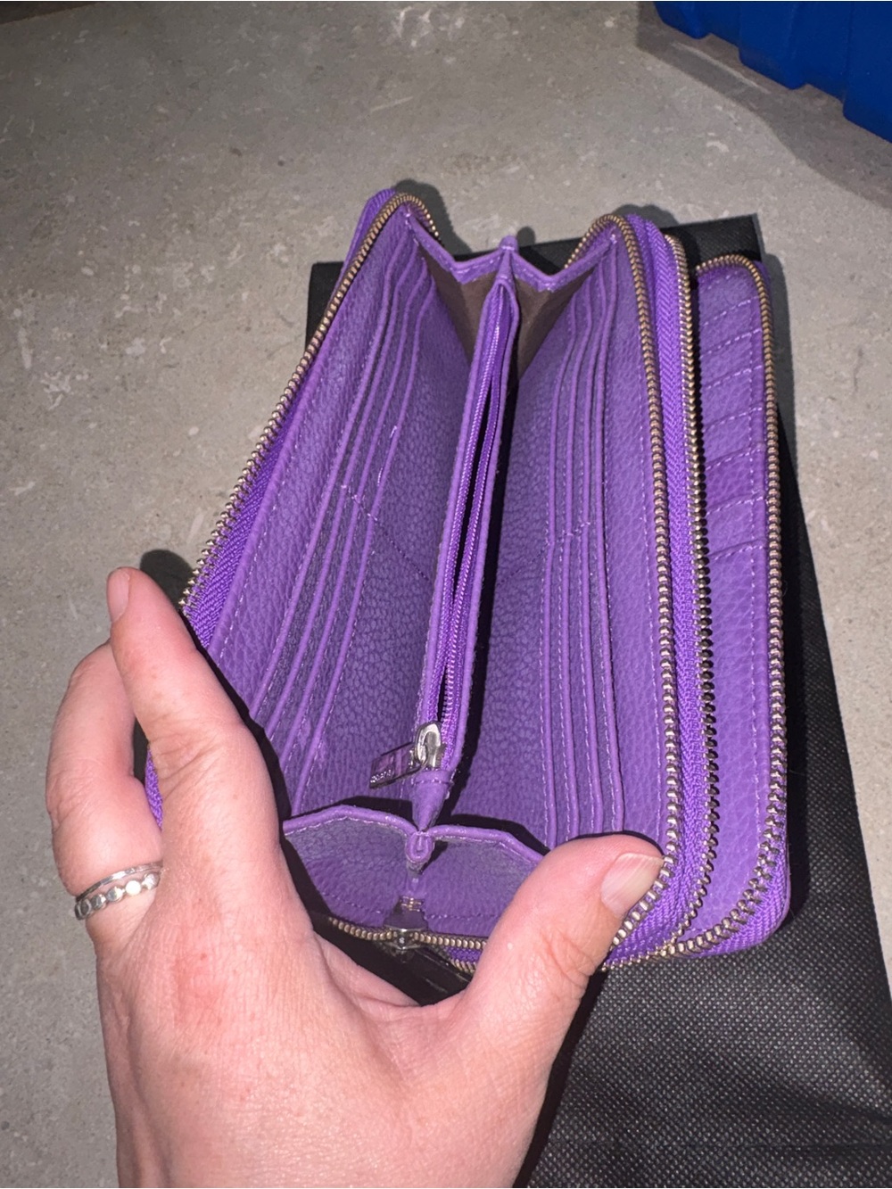 Matt & Nat Purple Pebble Zip Wallet - Picture 3 of 5